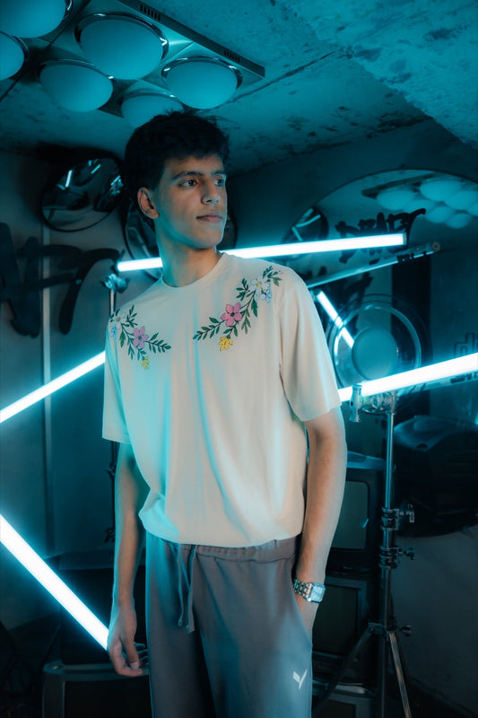 Cream Wildflower Tee - Men