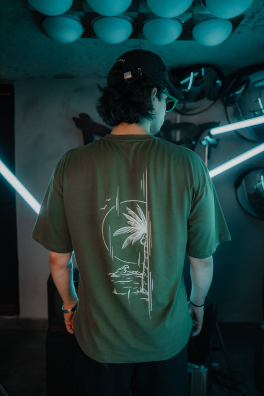Olive Green Beach Escape Tee - Men