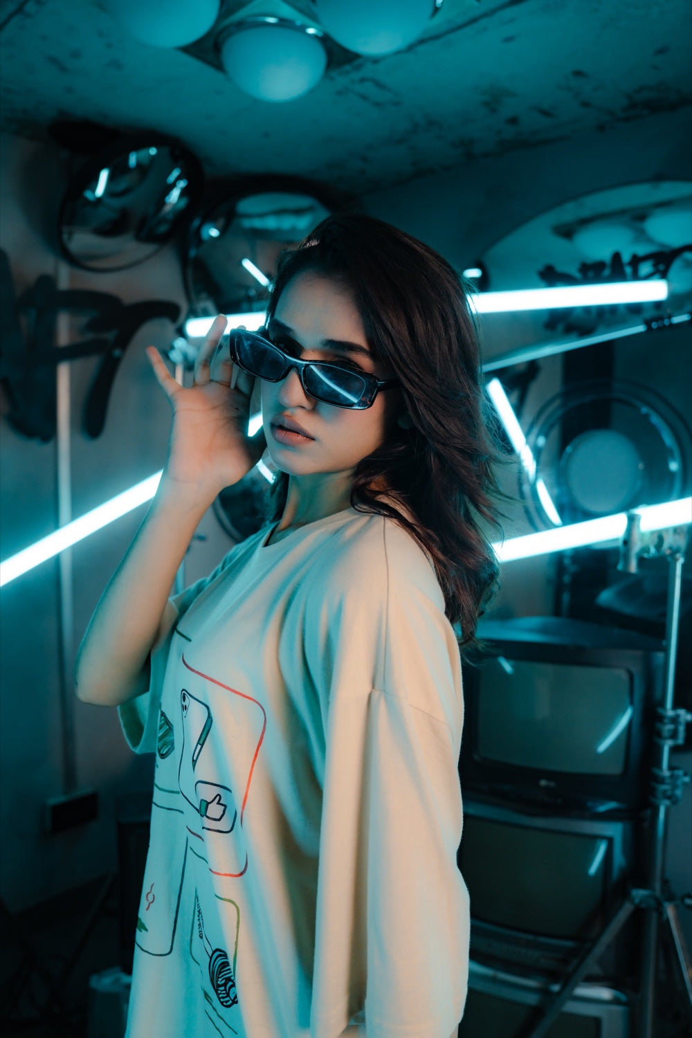 Cream Daily Icons Tee - Women