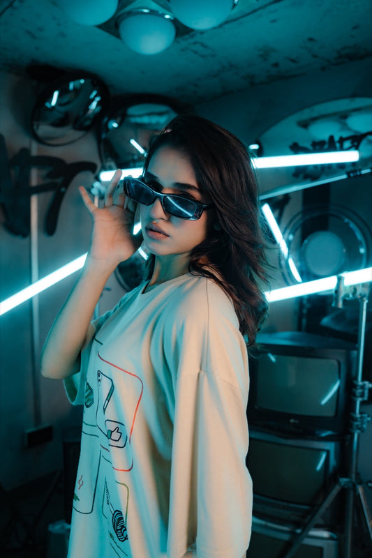 Cream Daily Icons Tee - Women