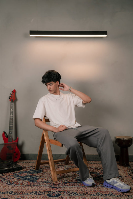 White Micro Texture Tee - Men