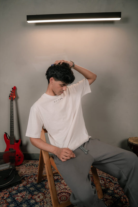 White Micro Texture Tee - Men