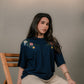 Navy Wildflower Tee - Women