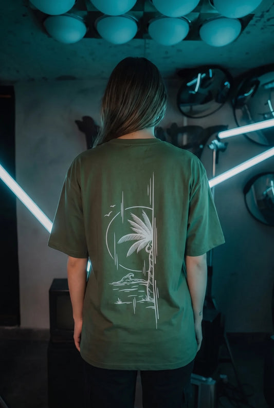 Olive Green Beach Escape Tee - Women